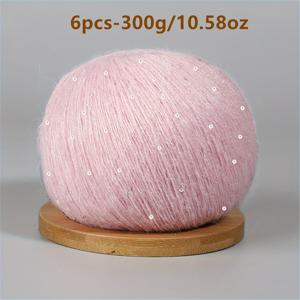 TEMU 6개 세트 반짝이는 시퀸 플리스 원사 - DIY 뜨개질, 크로셰 스웨터, 스카프, 가디건, 모자용 부드럽고 푹신함 | 각 1.76oz | 다양한 색상