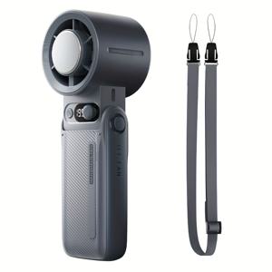 TEMU 2025 여름용 3가지 컬러 테마 디자인 핸드헬드 팬, 90° 접이식 USB 충전식 휴대용 선풍기, AI 쿨링 칩 & 199단계 풍속 조절, 135° 유연한 회전, 장시간 배터리 내구성, 야외 여행 및 가정용 다목적 냉각 기기, 고속 냉방