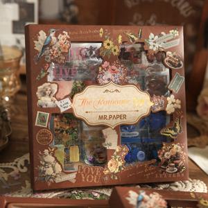 TEMU 100개 빈티지 스티커 선물 상자 로맨틱 선물 꽃 시리즈 스크랩북 DIY 장식 재료 종이 스티커 콜라주 얇은 스티커 쓰레기 잡지, 학교로 돌아가기