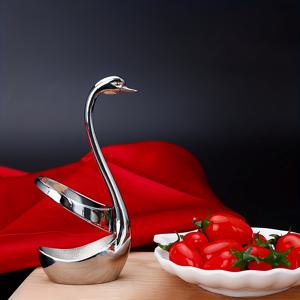 TEMU 우아한 스테인리스 스틸 백조 모양 식기 홀더, 모던한 장식용 금속 플레이트, 창의적인 디자인, 파티, 결혼식 및 가정용