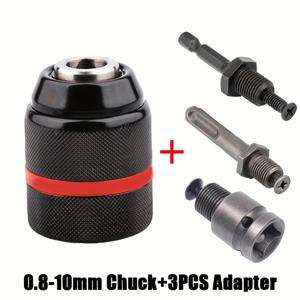 TEMU 0.8-10mm 자체 잠금 드릴 Chuck, 잠금 기계가 있는 3/8-24UNF 스레드 금속 드릴 비트 홀더, 스크루 드라이버용 퀵 그립 어댑터, 탭 및 소켓, SDS-Plus 드릴용 헥스 샌크, 스크루 드라이버 홀더 | 자체 잠금 드릴 비트 홀더 | 내구성 있는 드릴 비트 홀더, 드릴 비트 홀더