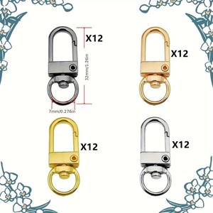 TEMU 48개 철제 열쇠고리 액세서리, 스위블 랍스터 걸쇠, 열쇠 장식, 선물, DIY 공예, 주얼리 만들기