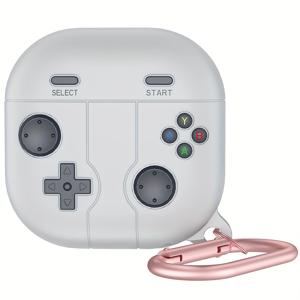 TEMU Galaxy Buds Live/pro/FE/2용 실리콘 소재 이어폰 케이스, 금속 후크 포함, 재미있는 게임 스타일 디자인 이어폰 케이스, 충전 및 커버 열림에 영향을 주지 않음, 긁힘 방지 및 내마모성