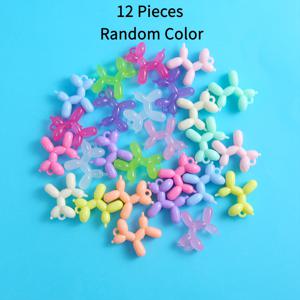 TEMU 20개/12개 DIY 만화 풍선 개 펜던트 - 귀여운 컬러 아크릴 참, 리본 보우 장식, 주얼리 만들기용, 키체인, 폰 케이스, 목걸이 & 귀걸이용 - DIY 애호가를 위한 공예 액세서리, 열쇠고리 장식, 유쾌한 디자인, 매끄러운 질감, 창의적인 취미 활동가들을 위한 장식품