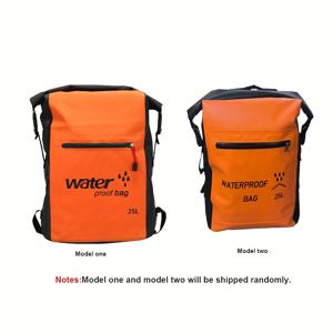 TEMU 1개 25L PVC 고품질 접이식 백팩 - 캠핑, 하이킹, 래프팅, 카약용 대용량 경량 아웃도어 드라이백, 조절 가능한 패딩 스트랩 및 안전한 지퍼 클로저, 캠핑 필수 캐리어 | 세련된 디자인 | 내구성 있는, 캠핑 액세서리