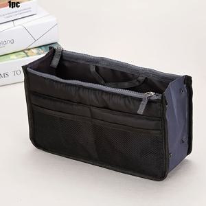TEMU 1pc 캐주얼 다기능 수납 파우치 백, 더블 지퍼, 핸드헬드 폴리에스터 수납 파우치, 화장품 및 세면도구, 범용 여행 핸드백 수납 파우치 - 의오 생산 지역