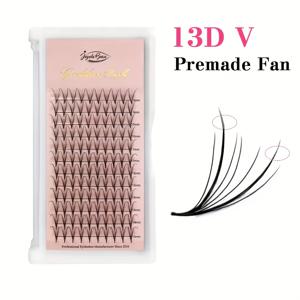 TEMU JB JEYELABEAU 13D V 볼륨 팬 래쉬 - 0.05mm 뾰족한 베이스 인조 밍크 속눈썹 연장, 애니메이션/덴스/볼륨 스타일, D 컬 10-15mm 길이 초보자용, DIY 자가 부착, 개별 클러스터 속눈썹, 초보자 친화적, 손으로 만든 속눈썹, 전문가용 클러스터 래쉬