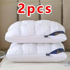 TEMU 1pc/2pcs 수면 지원 목 베개, 혼합 색상, 기계 세척 가능, 부드러운 통기성 폴리에스테르, 올 시즌 다목적 니트 직물, 프린팅 없음, 호텔 품질, 목 지원 베개