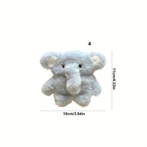 TEMU 1개, 부드럽고 귀여운 깜짝 선물! 플러시 귀여운 코끼리 헤드폰 케이스 (Apple AirPods 시리즈 1-4/Pro 호환), 스크래치 방지 및 충격 보호, 이동 중에도 편안한 스타일리시 액세서리, 완전 보호 소프트 헤드폰 케이스, 패션 포커스, 여자아이 & 패션 애호가를 위한 사랑스러운 아이템|헤드폰