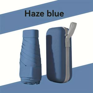 TEMU 휴대용 미니 태양 보호 우산 - 6개 리브 경량 컴팩트 디자인, UV 차단, 40°C 노 타닝, 베이지, 핑크, 라이트 블루, 퍼플 옵션 - 가족 및 친구에게 이상적인 선물, 여행 액세서리, 스타일, 내구성 있는 천장
