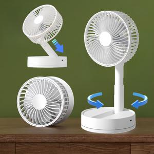 TEMU CJ 빠른 배송[3D 90도 회전] 15cm 접이식 선풍기 캠핑/차량/사무실용/3600mAh 16시간/4단계 풍속+1-8H 타이머/탈부착 세척|USB|USB