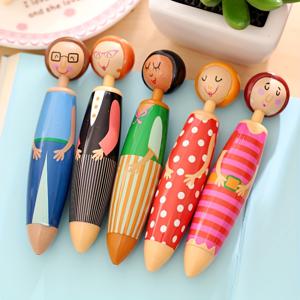 TEMU 5개 만화 캐릭터 리트랙터블 볼펜 세트, 빠른 건조 잉크, 미세한 팁, 타원형 - 재미있는 사무용품 잉크 펜, 귀여운 선물, 창의적인 문구류, 인형, 볼펜, 만화 펜