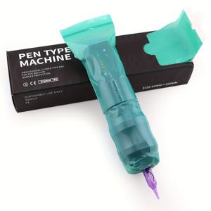 TEMU 300개 녹색 타투 머신 커버 - 2.4×8인치, 밀봉 및 일회용, 타투 머신용 보호 슬리브 - 전문 등급 용품 및 액세서리, 타투 머신 커버|생생한 녹색 커버|플라스틱 커버, 타투 액세서리