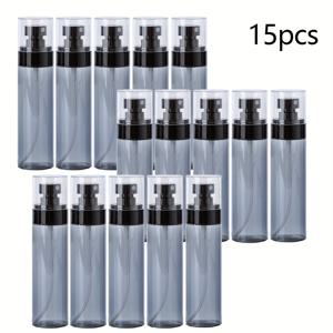 TEMU 10개 초미세 분무병, 60ml 리필 가능 플라스틱 액체 스프레이 병 (블랙 캡 포함) - 알코올, 에센셜 오일, 화장품, 여행 및 청소용액 용|오일스프레이