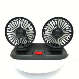TEMU 1pc 휴대용 듀얼 헤드 USB 자동차 팬 - 강력한 냉각을 위한 조절 가능한 360° 트리플 헤드 디자인, 자동차, SUV, RV, 트럭, 세단, 크루즈 및 사무실에 이상적 - 완벽한 여름 열과 긴 드라이브 액세서리 - 운전자 및 승객에게 훌륭한 선물, 차량 냉각 | 트리플 헤드 팬 | USB 전원 팬, 자동차 냉각 액세서리|차량용선풍기