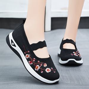 TEMU 스타일리시한 중국 자수, 트렌디한 다용도 여성 신발, 패셔너블한 캐주얼 스니커즈, 사계절 내내 편안하고 가벼운 여성화