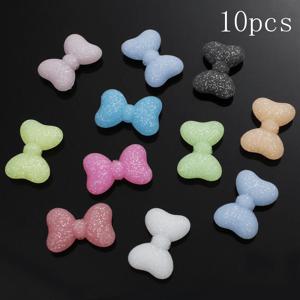TEMU 10개 19x27mm 실리콘 루미너스 보우 비즈 수제 주얼리 만들기 DIY 귀걸이 펜던트 목걸이 팔찌 모바일 폰 체인 열쇠고리 장식 선물 액세서리