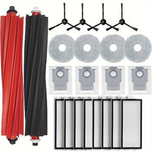 TEMU 22개 Roborock Qrevo Master/Slim & P10s Pro V20 진공 청소기 액세서리 키트 - 2개의 메인 브러시, 8개의 HEPA 필터, 4개의 사이드 브러시, 4개의 모프 천 패드, 4개의 먼지 봉투 포함