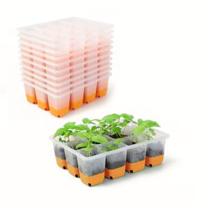 TEMU 10pcs, 씨앗 스타터 트레이 120 셀 씨앗 스타터 키트 재사용 가능한 실리콘 모종 스타터 트레이 기본 온실 발아 트레이 키트 식물 라벨 및 정원 도구 실내 성장 세트 씨앗 성장 시작