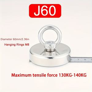 TEMU 350 파운드 끌어당기기 자석 지구 자석, 더 작은 크기, 2.36인치 녹방 방지 스틸 낚시 자석, 매달린 링이 있는 - 깊은 바다와 신선한 물의 구조, 자석 낚시 키트, 깊은 바다 자석 | 원형 자석 | 내구성 있는 자석, 자석 낚시.