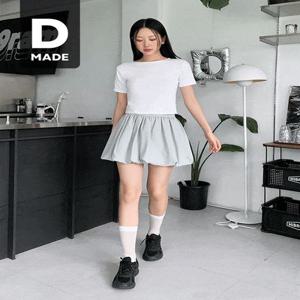 [MADE] 빅사이즈 S-4XL 펌킨 나일론 벌룬 뒷밴딩 미니 스커트 속바지 내장 치마 워터밤 흠뻑쇼