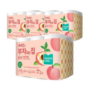 모나리자 부자되는집 순수 키친타올 130매 6롤 4팩
