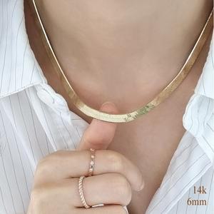 14k골드 노하우 스네이크 뱀줄 금 목걸이 (3mm)