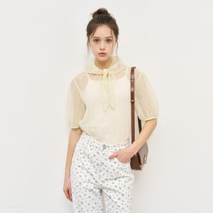 WOMAN 시스루 플라워 스카프 블라우스 [CREAM] / WBE2L03528
