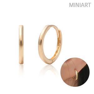 14K GOLD 베이직 원터치 링 금 귀걸이