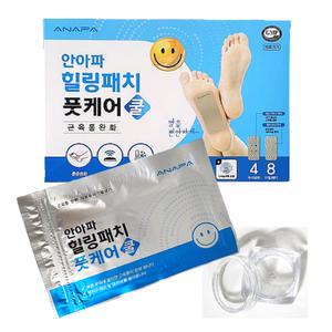 안아파 힐링패치 쿨 풋케어  발바닥 파스 근육통완화 통증완화 쿨링효과 600가우스 발패치 /자석4개 리필8패