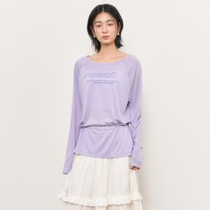 WOMAN 래글런 레터링 루즈핏 티셔츠 [LAVENDER] / WBE2L01528