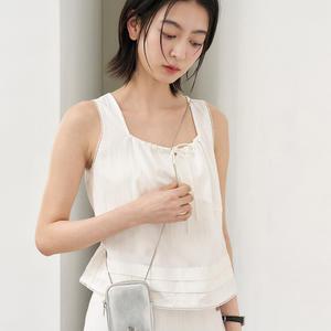 WOMAN 레이스 리본 슬리브리스 블라우스 [WHITE] / WBE2L03515
