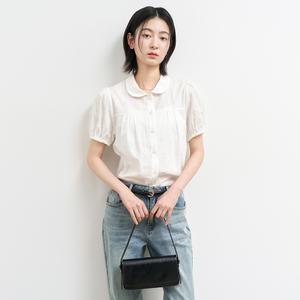 WOMAN 라운드 카라 퍼프 블라우스 [WHITE] / WBE2L03520