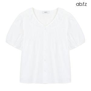 [ab.f.z/신상] 펀칭 프릴 카라 브이넥 블라우스 (AFZ2MB44A)