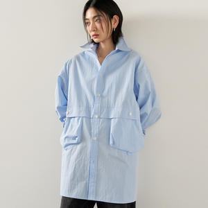 UNISEX 루즈핏 포켓 나일론 셔츠 [SKY BLUE] / SBE1U03005-WOMAN