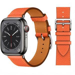 Apple Watch Ultra/2 용 가죽 스트랩 49mm 10 42mm 46mm 9 8 7 45mm 41mm 편안한 팔찌 밴드 iWatch 6 5 4 SE 44mm 40mm 38mm