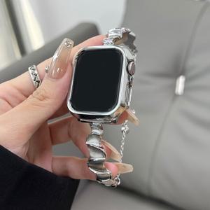 Apple Watch 10 울트라 46mm 9 8 7 밴드 벨트 팔찌 시리즈 6 SE 40/44/49mm 시계 용 여성용 금속 스트랩