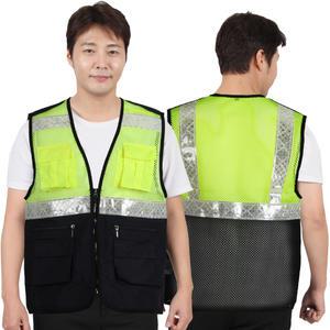 야광 안전 망사 조끼 현장 단체 여름 작업 형광 KOR01