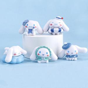 5pcs Sanrio Cinnamoroll 장난감 액션 애니메이션 피규어 세트 Kawaii 탁상 장식 룸 선물
