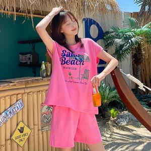 [핑크시슬리] SET/썸머모션 캡소매 4.5부 트레이닝세트 2종 (택1)