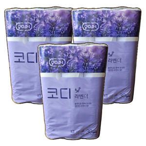 코디 라벤다 3겹 화장지 30m 30롤 x 3팩
