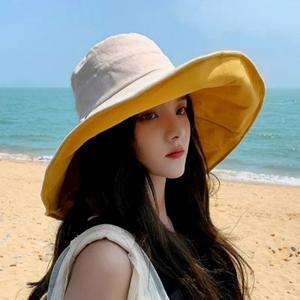 [기타]여성용 햇빛가리개 13cm왕챙모자 휴양지 양면모자_20614811