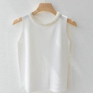 [드레스허그]웬린드 진주 민소매 나시 5color