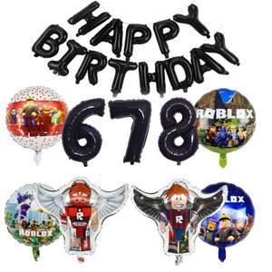 ROBLOX 어린이 생일 장식 풍선 세트 알루미늄 호일 번호 파티 사진 소품 선물