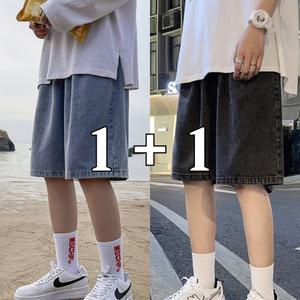 (총 2장) 데님 5부 밴딩팬츠 3color 연청 중청 흑청