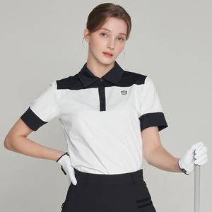 [세인트밀러] 컬러블럭 스포츠 여성 카라 반팔 티셔츠 SM24TPCOA4
