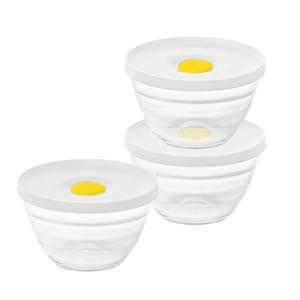 글라스락 밥보관용기 330ml 3개 (화이트)