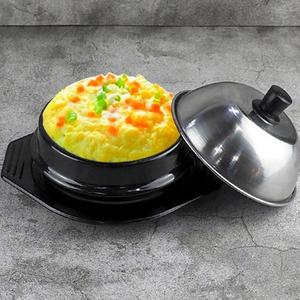 고기집 업소용 김치찌개 된장 폭탄계란찜 스텐뚜껑+뚝배기+받침세트 2size(폭탄계란찜기)