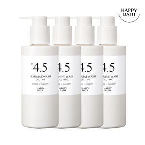 [내일도착]해피바스 PH4.5 약산성 쑥 젤 여성 청결제 250g 4개