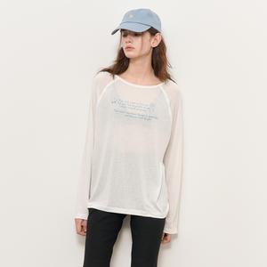 WOMAN 래글런 레터링 루즈핏 티셔츠 [WHITE] / WBE2L01528